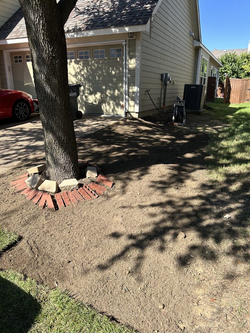 Brick tree surround landscaping